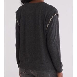 Democracy Charcoal Grey Knit Sweatshirt with stitched detail M